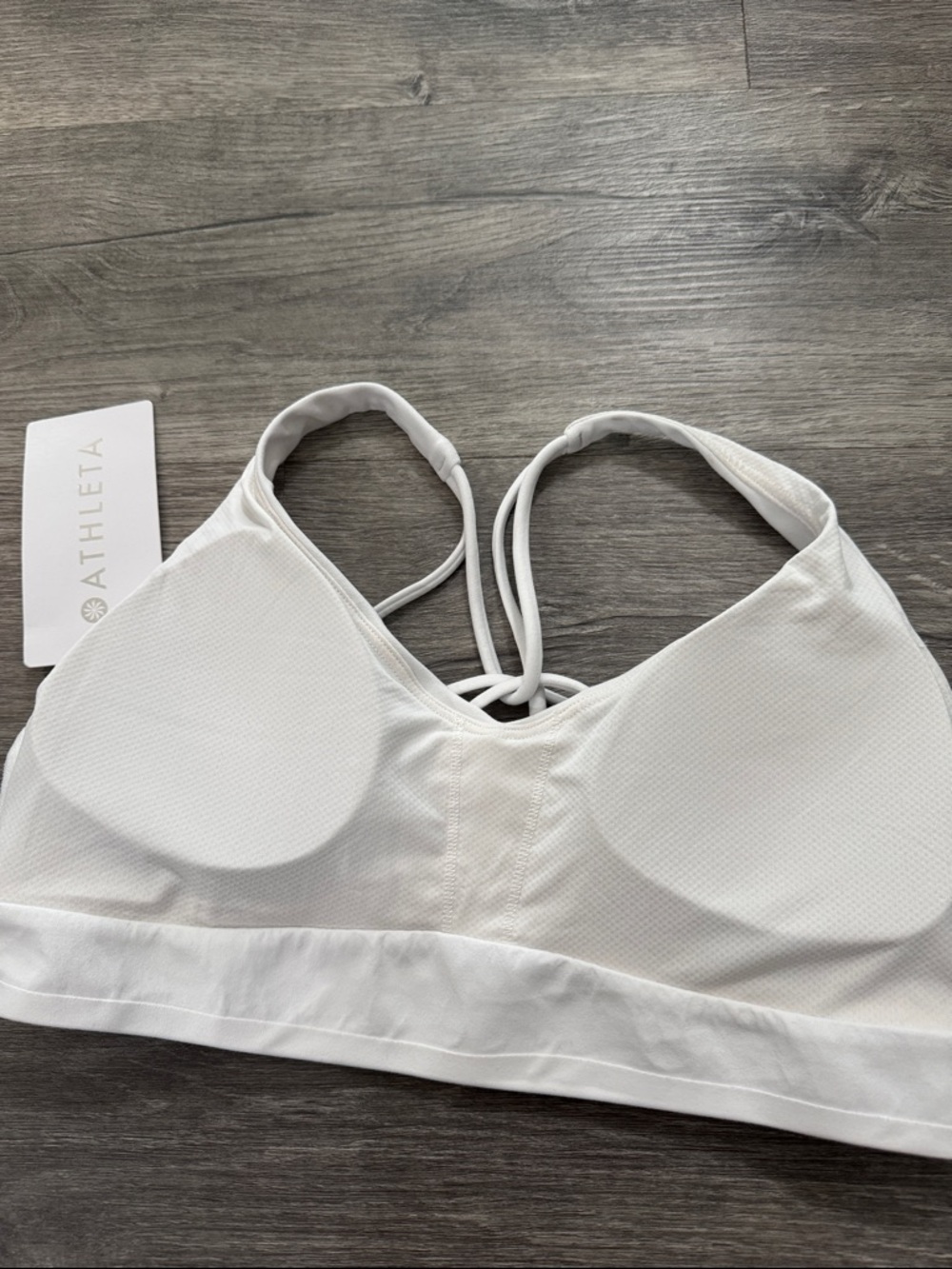 NWT Athleta White Solace Bra Size Medium for A-C Cups - Picture 5 of 9